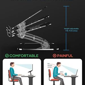 Lpoake 𝟮𝟬𝟮𝟯 𝗨𝗽𝗴𝗿𝗮𝗱𝗲𝗱 Acrylic Laptop Stand for Desk Clear Laptop Riser Adjustable Height White Computer Stand for Laptop Compatible with 10 to 15.6 Inches Laptops(Transparent)