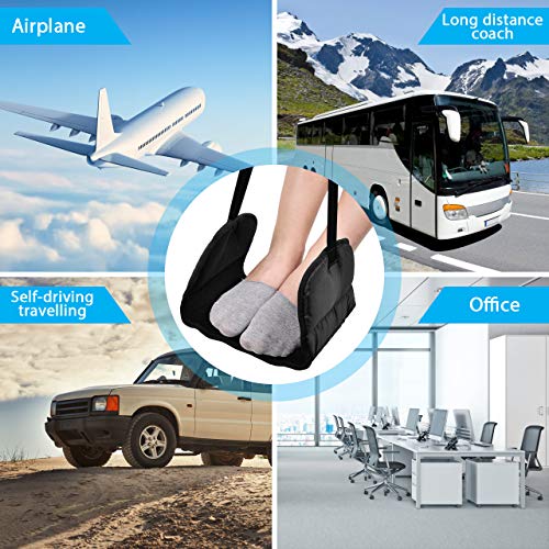 Airplane Footrest - Travel Foot Rest (Thickened Memory Foam), Airplane Travel Accessories, No Clashing Foot Hammock & Portable Plane Leg Rest, Provides Relaxation and Comfortable for Long Flight