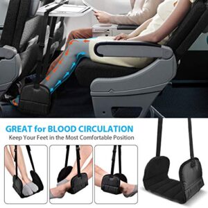 Airplane Footrest - Travel Foot Rest (Thickened Memory Foam), Airplane Travel Accessories, No Clashing Foot Hammock & Portable Plane Leg Rest, Provides Relaxation and Comfortable for Long Flight