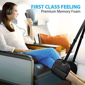 Airplane Footrest - Travel Foot Rest (Thickened Memory Foam), Airplane Travel Accessories, No Clashing Foot Hammock & Portable Plane Leg Rest, Provides Relaxation and Comfortable for Long Flight