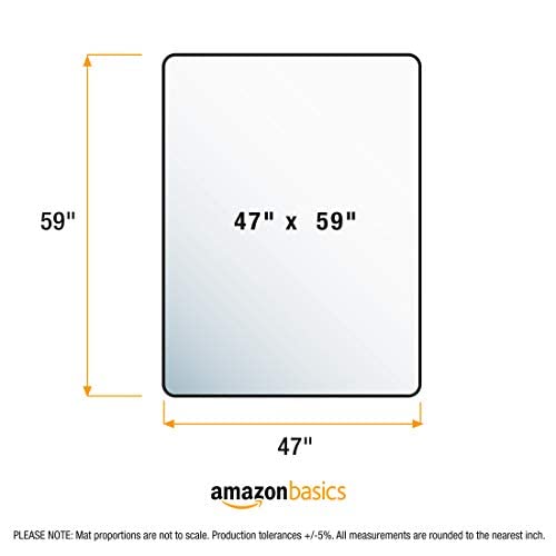 Amazon Basics Vinyl Office Chair Mat for Hard Floors, 47 x 59 Inches, Clear