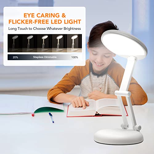 Battery Operated Lamp Small Desk Lamp Foldable & Potable, 8 Brightness Rechargeable Lamp Battery Lamp Wireless Lamp Mini Lamp, Dimmable Study Lamp Portable Light Cute Desk Lamp, Battery Operated Lamp