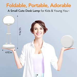 Battery Operated Lamp Small Desk Lamp Foldable & Potable, 8 Brightness Rechargeable Lamp Battery Lamp Wireless Lamp Mini Lamp, Dimmable Study Lamp Portable Light Cute Desk Lamp, Battery Operated Lamp