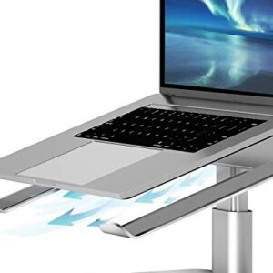 SOUNDANCE Adjustable Laptop Stand for Desk, Computer Stand, Ergonomic Laptop Riser Holder Compatible with 10 to 17.3 Inches Notebook PC Computer, Aluminum Silver