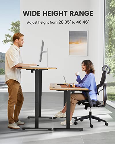 ErGear Height Adjustable Electric Standing Desk, 48 x 24 Inches Sit Stand up Desk, Memory Computer Home Office Desk (Vintage Brown)