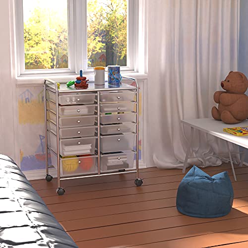 SimpleHouseware Utility Cart with 12 Drawers Rolling Storage Art Craft Organizer on Wheels