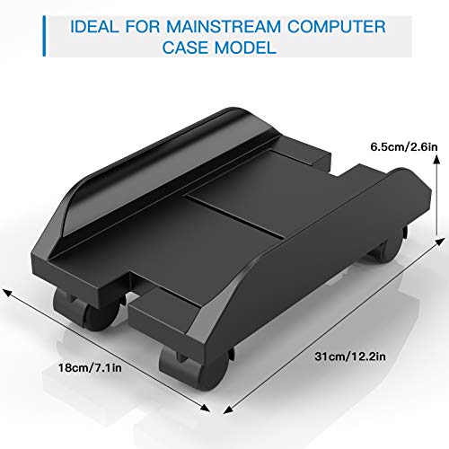 CPU Holder Stand, Mobile Computer Tower Stand with Wheels, Computer Mainframe Bracket, Adjustable PC Holder Cart