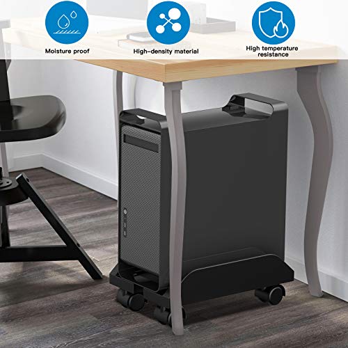 CPU Holder Stand, Mobile Computer Tower Stand with Wheels, Computer Mainframe Bracket, Adjustable PC Holder Cart