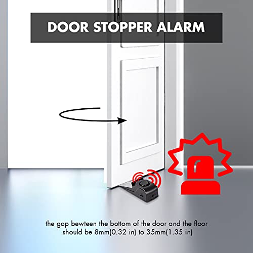 Door Stop Alarm, Door Stopper Security for Home Travel Apartment with 120DB Siren Portable Safety Tool 2 Pack