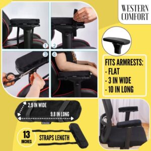 WESTERN COMFORT Thick Chair Armrest Pads - Desk Chair Arm Pads - Office Chair Arm Pads - Arm Rest Pillow - Armrest Pads for Office Chair - Gaming Chair Arm Pads Cushion Covers - Set of 2