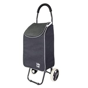 dbest products trolley dolly sport foldable shopping cart for groceries with wheels and removable bag and rolling personal handtruck carrito de compras con ruedas, black