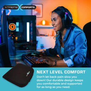 Xtreme Comforts Seat Cushion, Office Chair Cushions - Pack of 1 Padded Foam Cushion w/Handle for Desk, Wheelchair & Car Use - Back Support Pillow for Chair