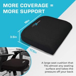 Xtreme Comforts Seat Cushion, Office Chair Cushions - Pack of 1 Padded Foam Cushion w/Handle for Desk, Wheelchair & Car Use - Back Support Pillow for Chair