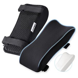 dokicat ergonomic memory foam office chair armrest pads, gaming chair arm rest cover pillow, elbow support cushion for computer, wheelchair and desk chairs (set of 2)