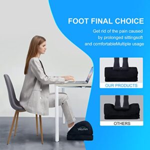 Foot Rest for Under Desk at Work, Foot Rest with Warm Plush Feet Pocket, Ergonomic Adjustable Memory Foam Footrest for Office Chair, Foot Stool for Office & Airplane Travel - Back & Leg Pain Relief