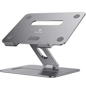 brocoon Laptop Stand, Adjustable Laptop Stand for Desk, Ergonomic Aluminum MacBook Stand with Heat-Vent, Laptop Riser Compatible for 10-17" Laptops