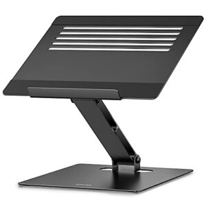 besign lsx5 aluminum laptop stand, ergonomic adjustable notebook stand, riser holder computer stand compatible with air, pro, dell, hp, lenovo more 10-14″ laptops (black)