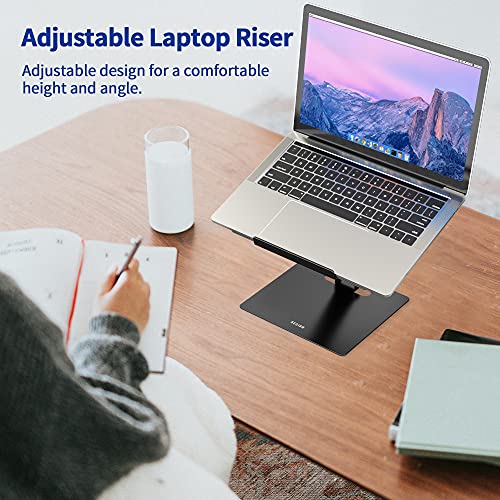 Besign LSX5 Aluminum Laptop Stand, Ergonomic Adjustable Notebook Stand, Riser Holder Computer Stand Compatible with Air, Pro, Dell, HP, Lenovo More 10-14" Laptops (Black)