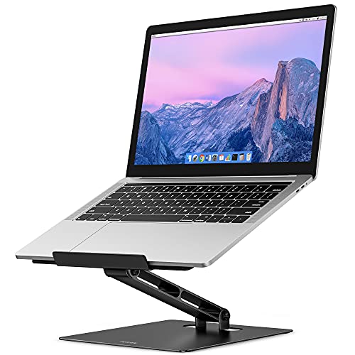 Besign LSX5 Aluminum Laptop Stand, Ergonomic Adjustable Notebook Stand, Riser Holder Computer Stand Compatible with Air, Pro, Dell, HP, Lenovo More 10-14" Laptops (Black)