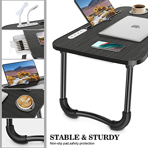 Zapuno Laptop Lap Desk Foldable Laptop Table Tray With 4 Usb Ports