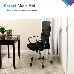 Office Chair Mat for Carpeted Floors Polycarbonate Transparent for Rolling Desk Computer Chairs Low and Medium Pile Carpets 36 X 48 X1/8 with Lip Heavy Duty Thick and Sturdy Shipped Flat