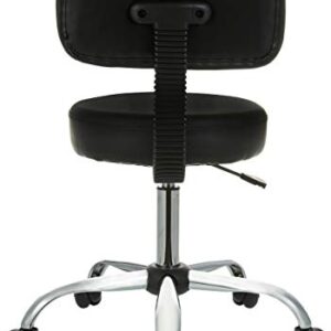 Amazon Basics Multi-Purpose Drafting Spa Bar Stool with Back Cushion and Wheels - Black