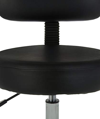 Amazon Basics Multi-Purpose Drafting Spa Bar Stool with Back Cushion and Wheels - Black