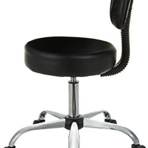 Amazon Basics Multi-Purpose Drafting Spa Bar Stool with Back Cushion and Wheels - Black