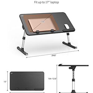 Laptop Desk for Bed, SAIJI Lap Desks Bed Trays for Eating Writing, Adjustable Computer Laptop Stand, Foldable Lap Table in Sofa and Couch (23.6 x 13,Black)