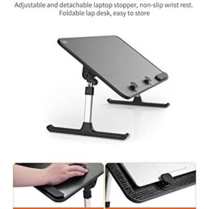 Laptop Desk for Bed, SAIJI Lap Desks Bed Trays for Eating Writing, Adjustable Computer Laptop Stand, Foldable Lap Table in Sofa and Couch (23.6 x 13,Black)