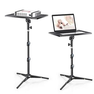 codn projector stand, foldable projector mount laptop tripod adjustable height 23” to 43”, universal outdoor laptop floor stand for computer, book, music notes, sound media, dj equipment