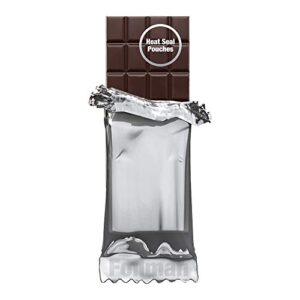 Foilman - Heat Seal Bags {Metallized} For Chocolate Bar Wrapping - Actual bags size 3 x 6 3/8 - Fits Bar Size 2.25 x 5.5 Inches (100 Pack) (Silver)