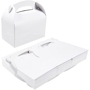24 pack white gable boxes for party favors, goodies & treats, kids birthday & wedding, 6.2 x 3.5 x 3.5 in