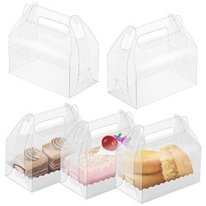 oomcu 15 pack clear gable bakery gift boxes with cardboard,candy treat gift box for party pastry treat dessert cookies birthday holiday christmas valentine birthday baby shower(6.3″ x 3.5″ x 3.2″)