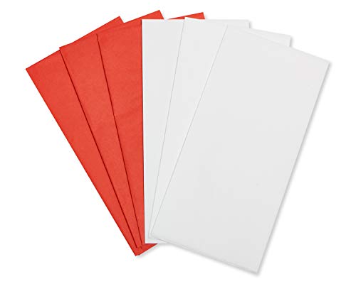 American Greetings Bulk Red and White Tissue Paper for Birthdays, Easter, Mother's Day, Father's Day, Graduation and All Occasions (125-Sheets)