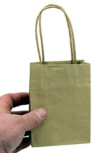 Creative Hobbies® Small Kraft Paper Gift Handle Bags - Weddings, Favors, Goody Bags - Wholesale Pack of 13 Bags