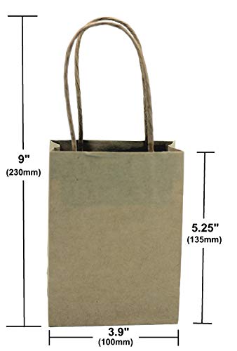 Creative Hobbies® Small Kraft Paper Gift Handle Bags - Weddings, Favors, Goody Bags - Wholesale Pack of 13 Bags