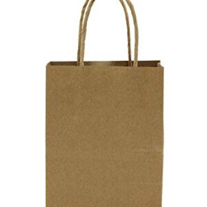 Creative Hobbies® Small Kraft Paper Gift Handle Bags - Weddings, Favors, Goody Bags - Wholesale Pack of 13 Bags