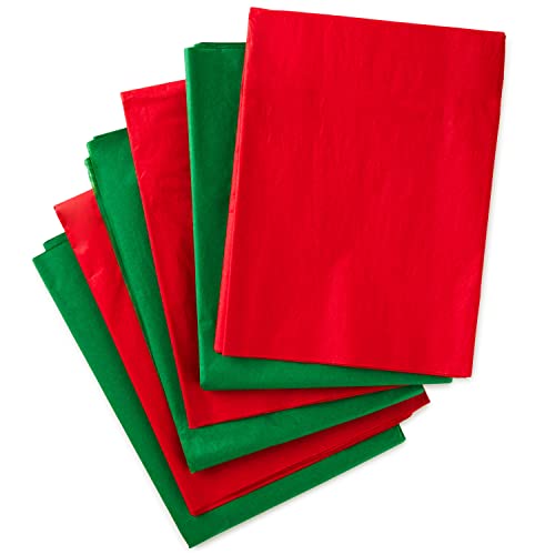 Hallmark Tissue Paper for Gift Wrapping, 100 Sheets (Red and Green) for Gift Bags, Christmas Presents, Holiday Crafts and More