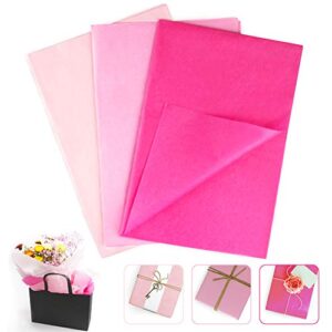 MR FIVE Assorted Pink Tissue Paper Bulk,Gift Wrap Tissue Paper 29.5 x 19.6 inch,30 Sheets Pink Tissue Paper for Gift Bags,Craft and DIY,Gift Wrapping Paper for Baby Shower Wedding Holiday,3 Colors