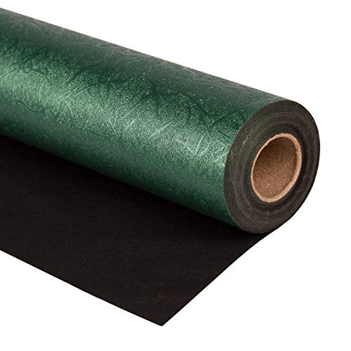 WRAPAHOLIC Wrapping Paper Roll - Mini Roll - 17 Inch x 16.5 Feet - Reversible Green and Black for Birthday, Holiday, Wedding, Baby Shower