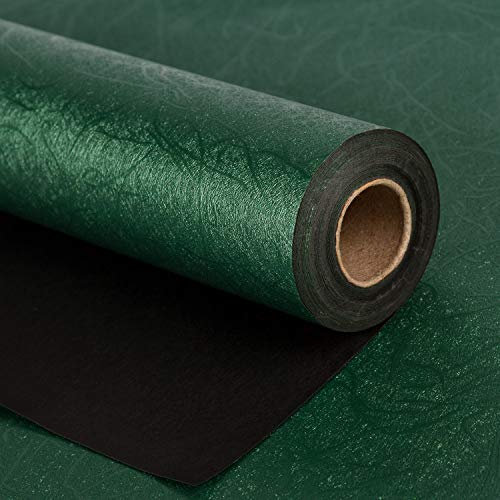 WRAPAHOLIC Wrapping Paper Roll - Mini Roll - 17 Inch x 16.5 Feet - Reversible Green and Black for Birthday, Holiday, Wedding, Baby Shower