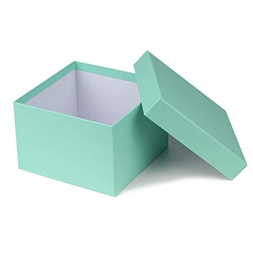 Square Gift Boxes with Lids Set of 4 Teal Green Gift Box Assorted Sizes Nesting Gift Boxes for Presents Birthday Bridesmaid Wedding Valentines Christmas Party Favor Boxes