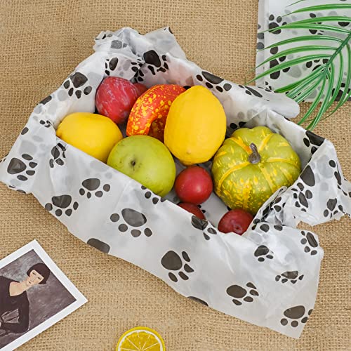 Kavoc 60 Sheets 20 x 20 Inch Dog Paw Print Tissue Paper Puppy Paws Gift Wrap Tissue for Gift Bags Wrapping Paper Rustic Art Holiday Wrapping Paper for DIY Crafts