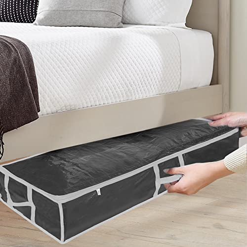 ProPik Wrapping Paper Storage Containers | Gift Wrap Organizer Under Bed 41”x14”x6” Fits 18-24 Rolls Fit Up to 40” Long Roll Wrap Storage Box Holder with Pockets for Ribbon Bows & Accessories (Black)