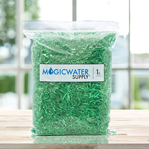 MagicWater Supply Crinkle Cut Paper Shred Filler (1 LB) for Gift Wrapping & Basket Filling - Green