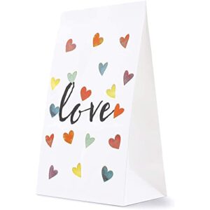 rainbow heart valentine party favor bags for kids classroom exchange (36 pack)