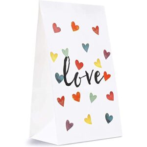 Rainbow Heart Valentine Party Favor Bags for Kids Classroom Exchange (36 Pack)
