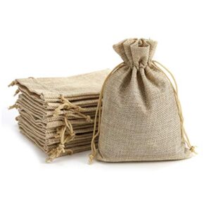 tendwarm 20pcs 4×6 inch burlap gift bags with drawstring recyclable linen sacks bag for wedding favors party diy craft