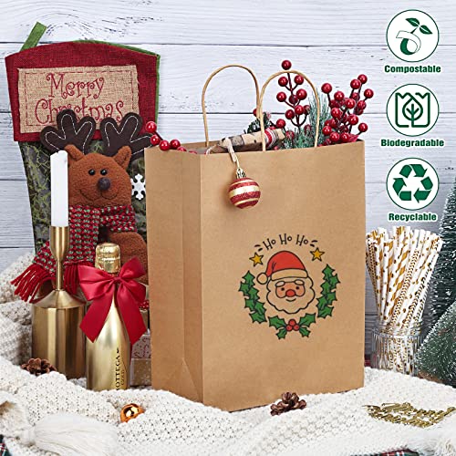 Moretoes 90pcs Kraft Paper Bags 10x5x13 Inches Brown Paper Gift Bags with Handles Bulk, Shopping Bags, Retail Bags for Small Business, Birthday Wedding Party Favor Bags, Merchandise Bags